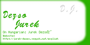 dezso jurek business card